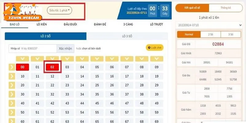 Các bước tham gia đặt cược lô đề siêu tốc tại 23WIN