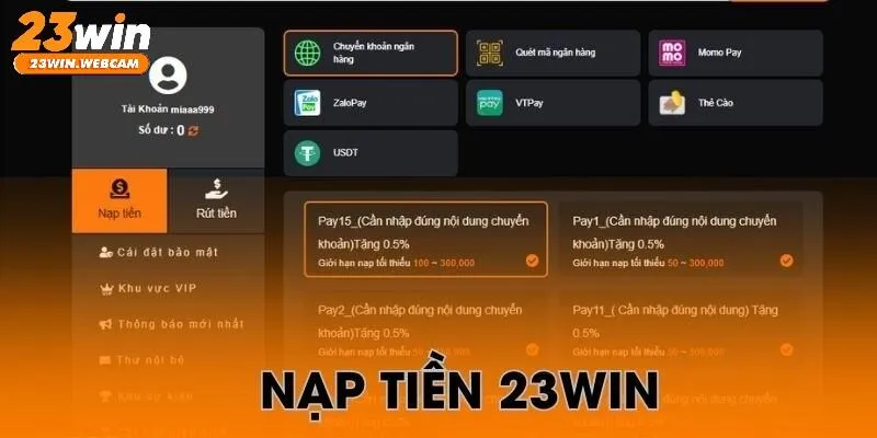 Hướng dẫn thao tác cho thành viên 23WIN