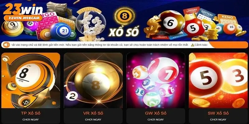 Đa dạng các sản phẩm xổ số 23WIN